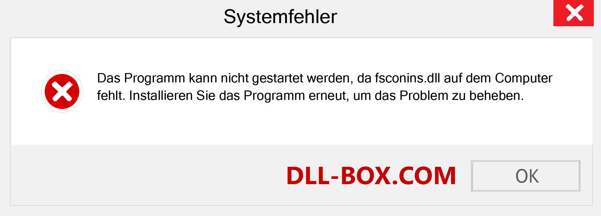 fsconins.dll-Datei fehlt?. Download für Windows 7, 8, 10 - Fix fsconins dll Missing Error unter Windows, Fotos, Bildern